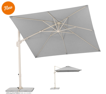 Schneider SET Ampelschirm Rhodos Twist Comfy 300x300cm Greige + Ständer + Hülle